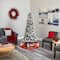 5ft. Pre-Lit Flocked British Columbia Mountain Fir Artificial Christmas Tree, Multicolor LED Lights